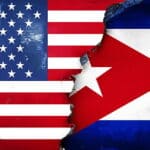 American and Cuban flags.